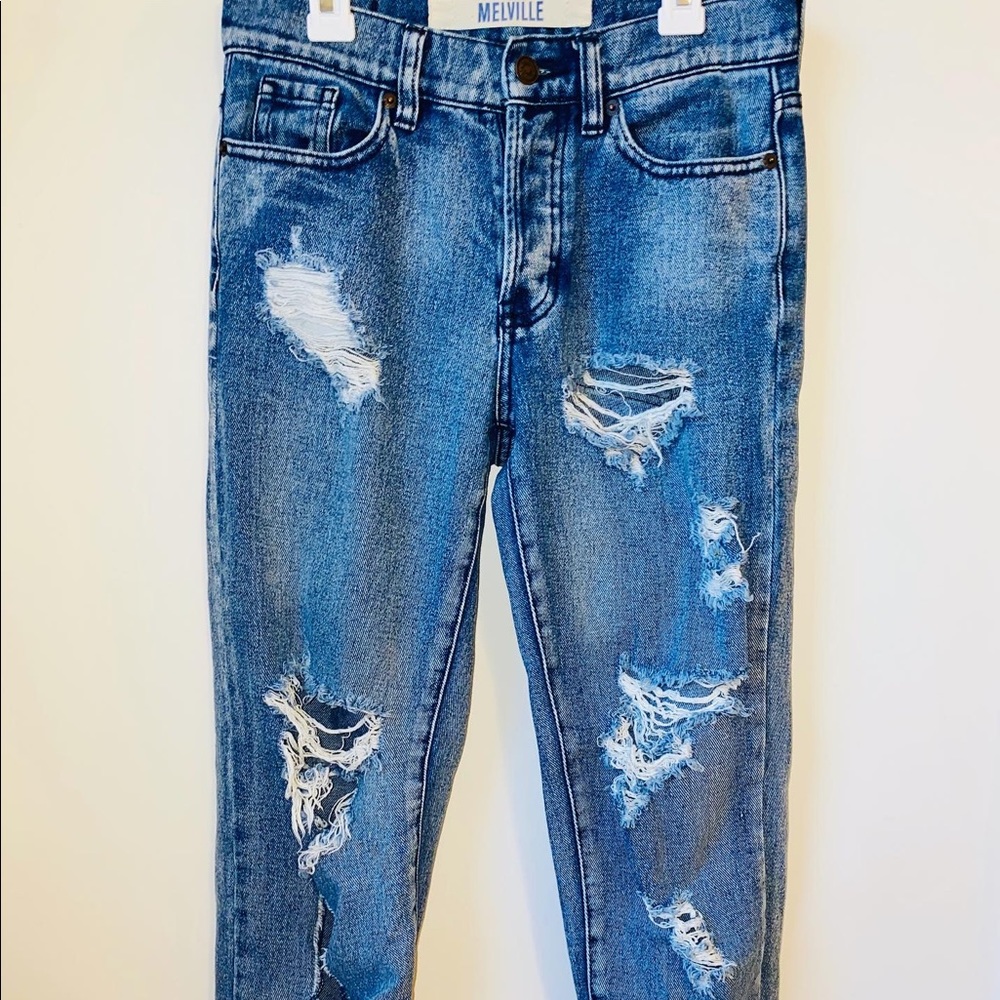 Brandy Melville Distressed Girlfriend Jeans